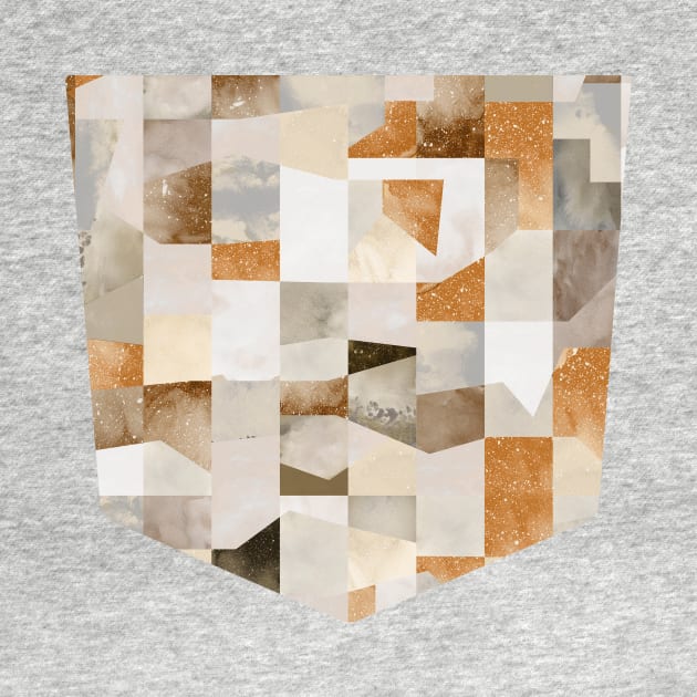 Pocket - COLLAGE TEXTURE SHAPES GOLD by ninoladesign